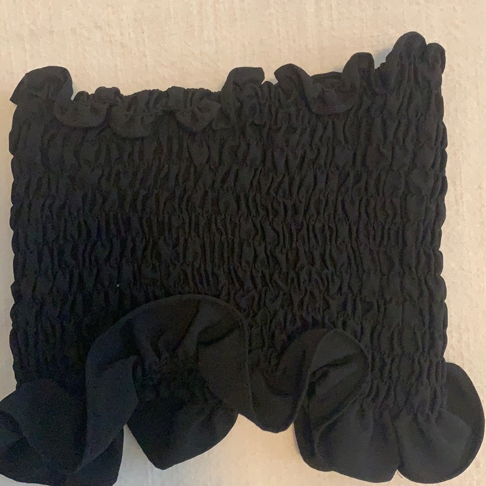 shirred stretchy tube top